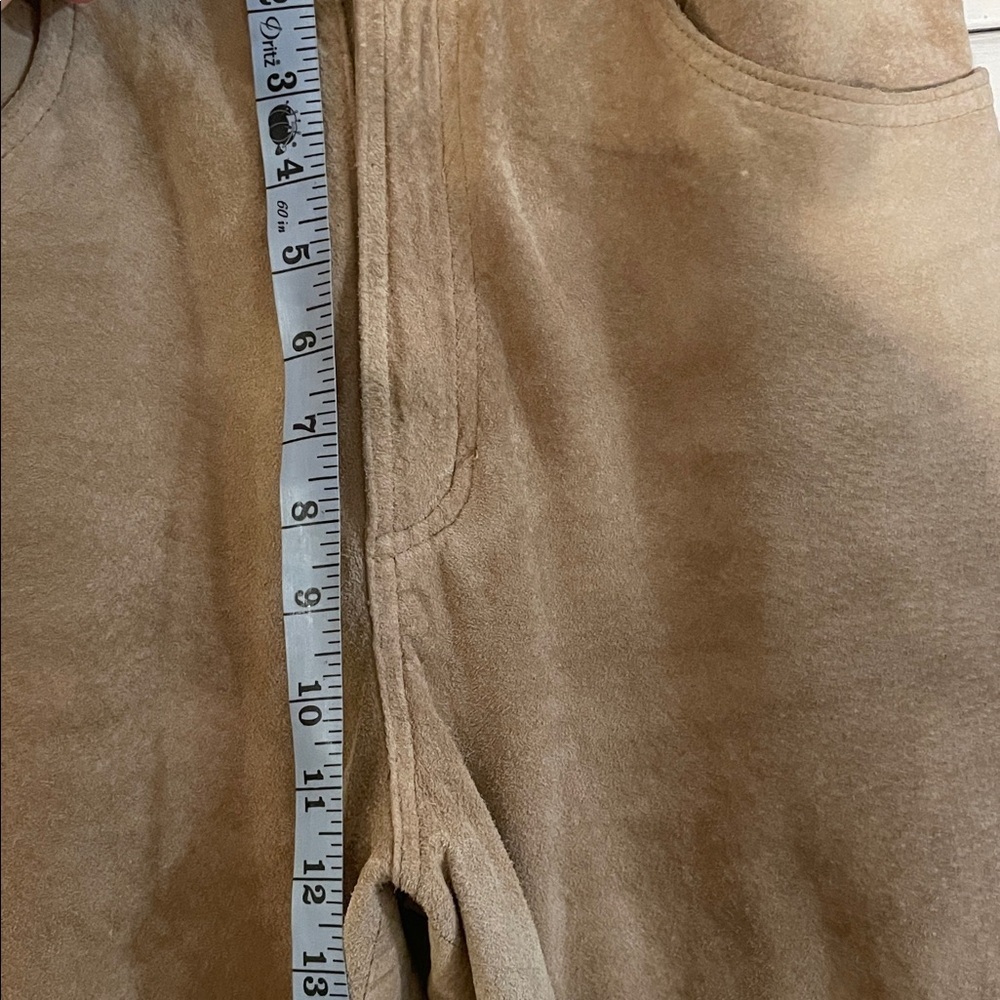 Lauren Ralph Lauren Tan Soft Suede High Waisted Vintage Pants - Picture 2 of 13
